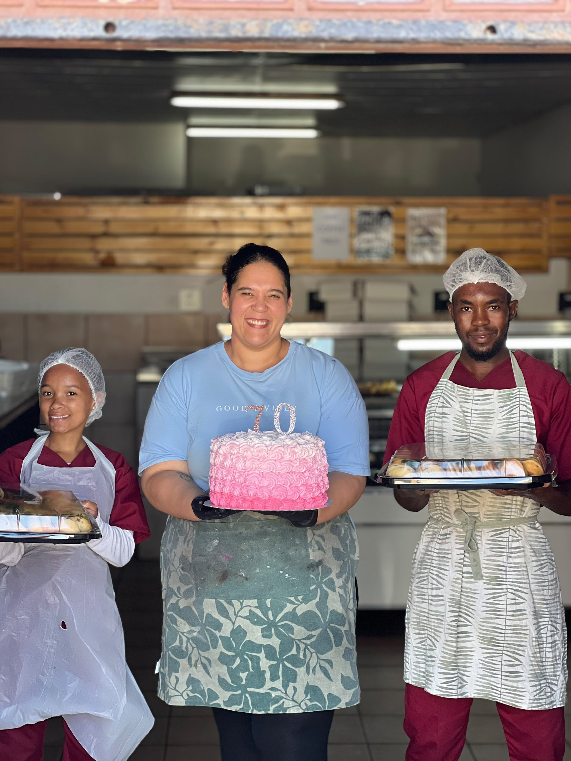 Carens Bakery Corner CC baker 12 preparing fresh bakes in the Walvis Bay kitchen