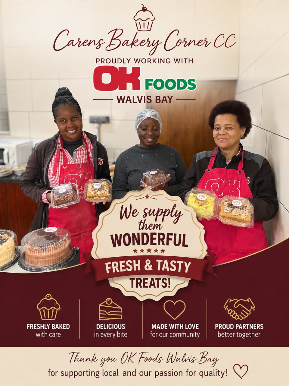 Carens Bakery Corner CC baker 2 preparing fresh bakes in the Walvis Bay kitchen
